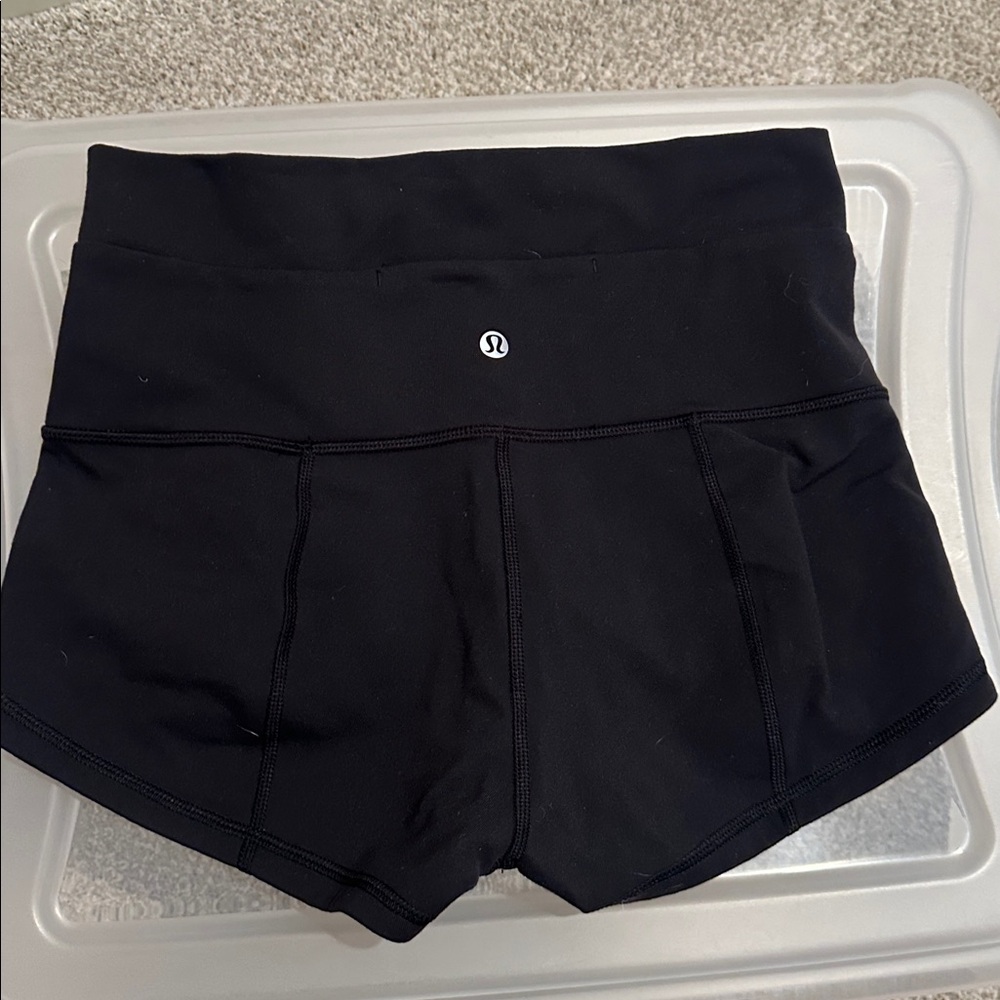 Womens black lululemon 2” bike shorts size 8 /large
